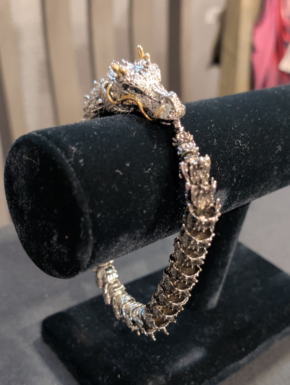 Silver Dragon Head Bracelet - Women Jewelry